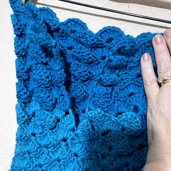 Mermaid Tail Blanket Hand Knit Crochet Costume Girls Sleeping Bag Throw Kids - Picture 4 of 5